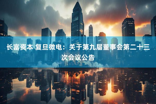 长富资本 复旦微电：关于第九届董事会第二十三次会议公告